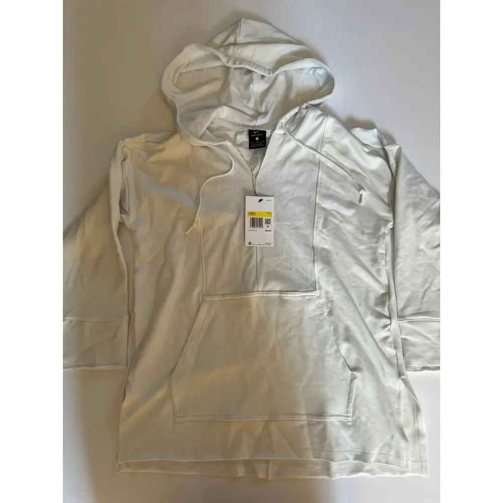 New Nike Women's Cropped Hoodie Yoga Luxe White CJ3673-121 Loose Fit Size S